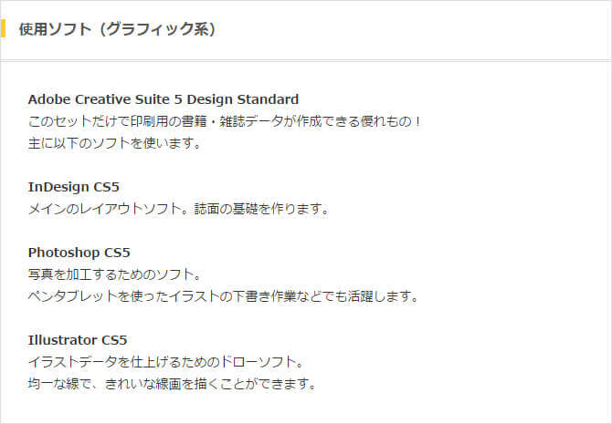 使用ソフト（グラフィック系）