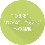 “みえる”、“わかる”、“使える”への挑戦